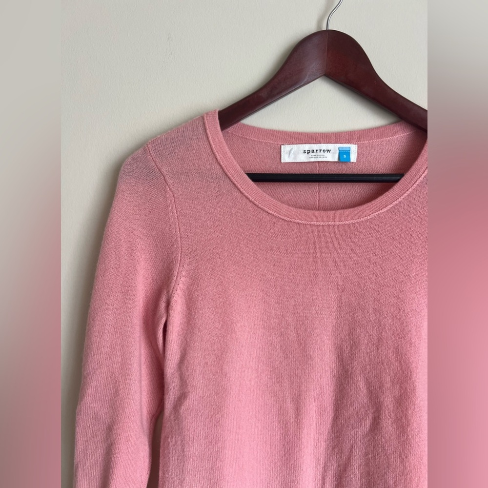 Sparrow 100% Cashmere 3/4 Sleeve Cropped Sweater Dusty Rose Women's Size Small